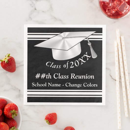 Zwart-wit (ALLE KLEUREN) Klasse Reunion Servetten (Insitu)