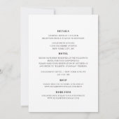 Zwart, wit alles in één bruiloft uitnodiging sjabl (Achterkant)