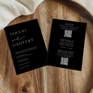 Zwart-wit Alles in één maat 6,5 "x8,75" bruiloft Kaart