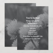 Zwart-wit Allium Bloemen Partij Kaart (Voorkant / Achterkant)