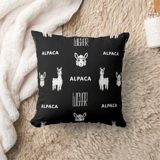 Zwart-wit Alpaca Baby kussen van Wighar (Deken)