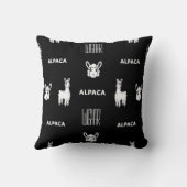 Zwart-wit Alpaca Baby kussen van Wighar (Achterkant)