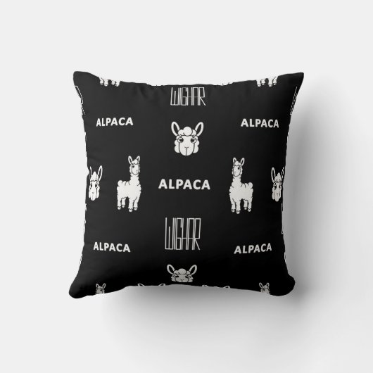 Zwart-wit Alpaca Baby kussen van Wighar (Achterkant)