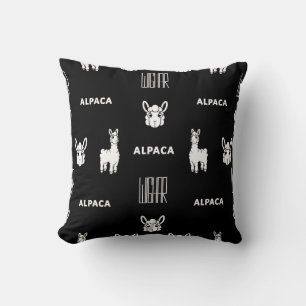 Zwart-wit Alpaca Baby kussen van Wighar
