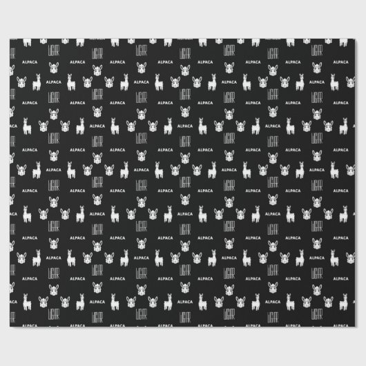 Zwart-wit alpaca inpakpapier van Wighar (Vlak)