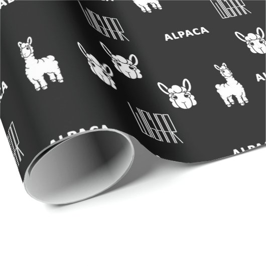 Zwart-wit alpaca inpakpapier van Wighar (Rol Hoek)