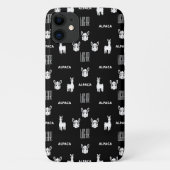 Zwart-wit Alpaca iPhone 11 Hoesjes van Wighar (Achterkant)