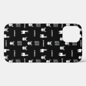 Zwart-wit Alpaca iPhone 12 Hoesjes van Wighar (Achterkant (horizontaal))