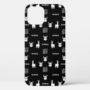 Zwart-wit Alpaca iPhone 12 Hoesjes van Wighar