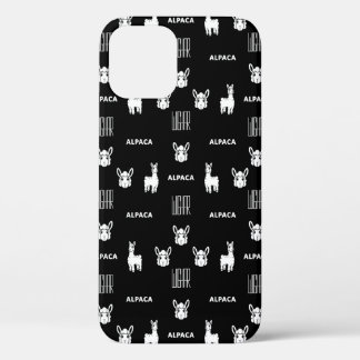 Zwart-wit Alpaca iPhone 12 Hoesjes van Wighar