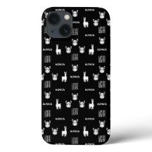 Zwart-wit Alpaca iPhone 13 Hoesjes van Wighar
