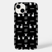 Zwart-wit Alpaca iPhone 14 Hoesjes van Wighar (Achterkant)