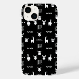 Zwart-wit Alpaca iPhone 14 Hoesjes van Wighar