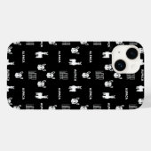 Zwart-wit Alpaca iPhone 14 Hoesjes van Wighar (Achterkant (horizontaal))