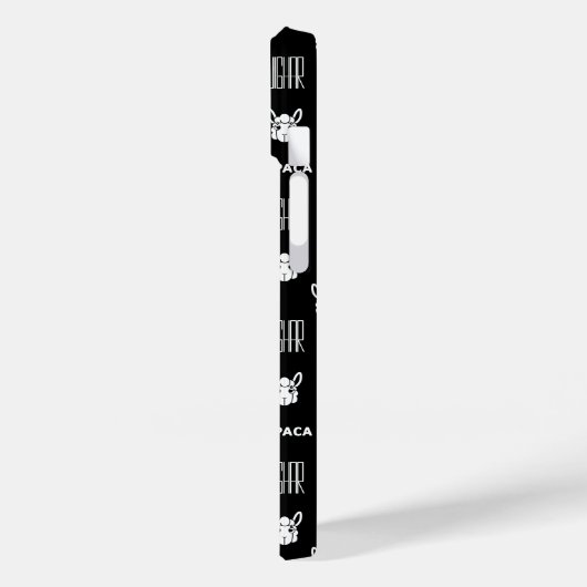 Zwart-wit Alpaca iPhone 14 Hoesjes van Wighar (Achterkant / Links)