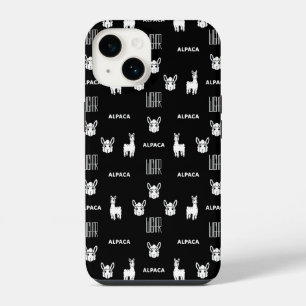 Zwart-wit Alpaca iPhone 14 Hoesjes van Wighar Hoesje