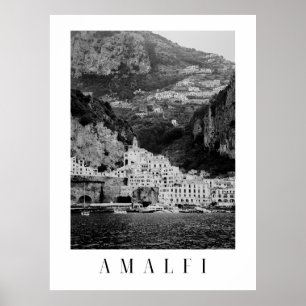 Zwart-wit Amalfi klassiek poster