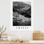 Zwart-wit Amalfi klassiek poster (Keuken)