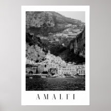 Zwart-wit Amalfi klassiek poster