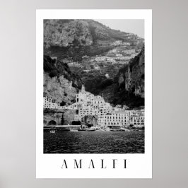 Zwart-wit Amalfi klassiek poster