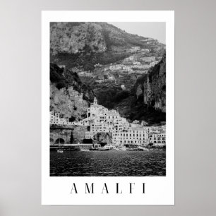 Zwart-wit Amalfi klassiek poster