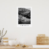 Zwart-wit Amalfi klassieke poster (Keuken)