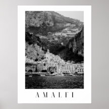 Zwart-wit Amalfi klassieke poster
