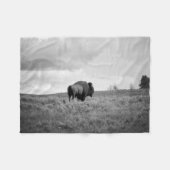 Zwart-wit Amerikaanse bizon staat klein Fleece Deken (Voorkant (Horizontaal))