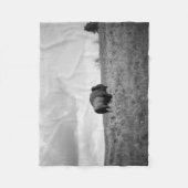 Zwart-wit Amerikaanse bizon staat klein Fleece Deken (Voorkant)