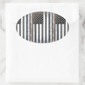Zwart & Wit Amerikaanse vlag Ovale Sticker (Tas)