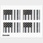 Zwart & Wit Amerikaanse vlag Rechthoekige Sticker (Vel)