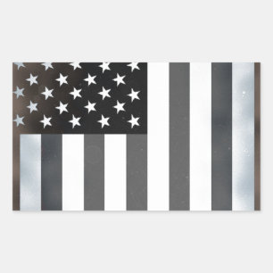 Zwart & Wit Amerikaanse vlag Rechthoekige Sticker