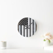Zwart & Wit Amerikaanse vlag Ronde Klok (Huis)