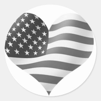 zwart-wit Amerikaanse vlag Ronde Sticker