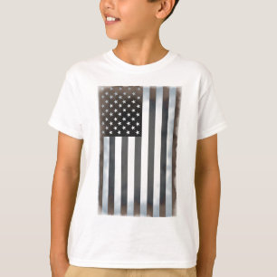 Zwart & Wit Amerikaanse vlag T-shirt
