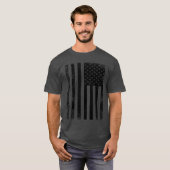Zwart-wit-Amerikaanse vlaggenkool T-shirt (Voorkant volledig)