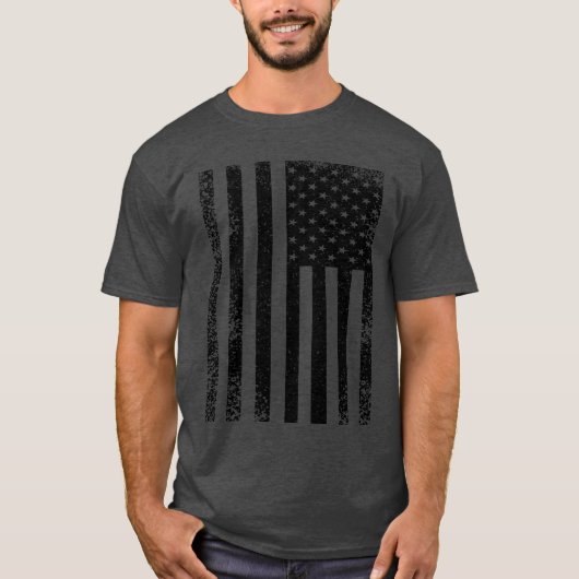 Zwart-wit-Amerikaanse vlaggenkool T-shirt (Voorkant)