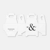 Zwart & Wit Ampersand Chic Aangepaste Trouwgunst Bedankdoosjes (Uitgevouwen)