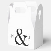 Zwart & Wit Ampersand Chic Aangepaste Trouwgunst Bedankdoosjes (Geopend)