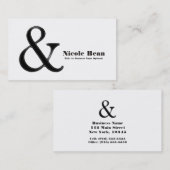 Zwart & Wit Ampersand Chic Moderne Aangepaste Visitekaartje (Voorkant / Achterkant)