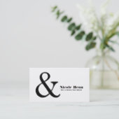 Zwart & Wit Ampersand Chic Moderne Aangepaste Visitekaartje (Staand voorkant)