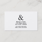 Zwart & Wit Ampersand Chic Moderne Aangepaste Visitekaartje (Achterkant)