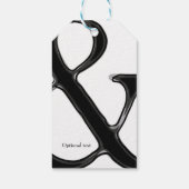 Zwart & Wit Ampersand Chic Trouw Favor Cadeaulabel (Achterkant)