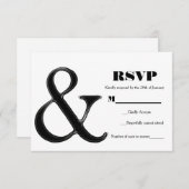Zwart & Wit Ampersand Modern Chic Trouw RSVP (Voorkant / Achterkant)