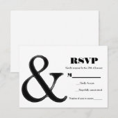 Zwart & Wit Ampersand Modern Chic Trouw RSVP Kaartje (Voorkant / Achterkant)