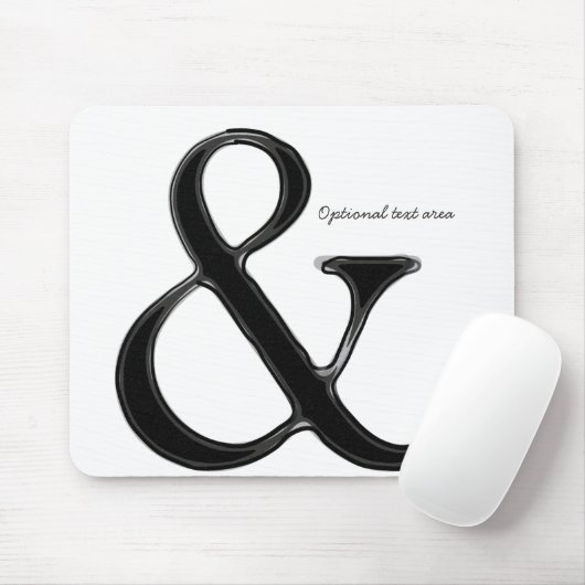 Zwart-wit ampersand - modern - persoonlijk muismat (Met muis)