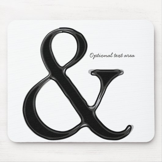 Zwart-wit ampersand - modern - persoonlijk muismat (Voorkant)