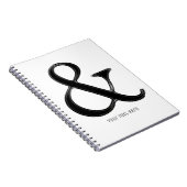 Zwart-wit ampersand - modern - persoonlijk notitieboek (Rechterzijde)