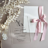 Zwart-wit Ampersand Modern Wedding Invitation Acryl Uitnodigingen