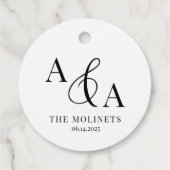 Zwart-wit Ampersand Modern Wedding Invitation Bedankjes Labels (Achterkant)
